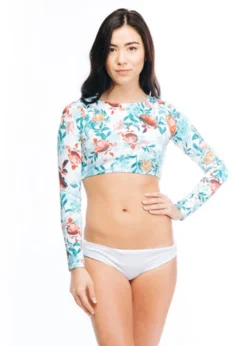 Long Sleeve Crop Top Bikini Set | Boamar -Bikini Seperates file 1075