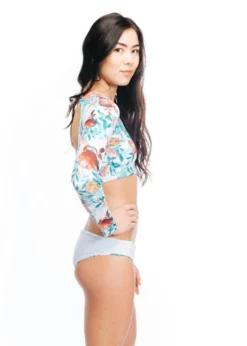 Long Sleeve Crop Top Bikini Set | Boamar -Bikini Seperates file 1077