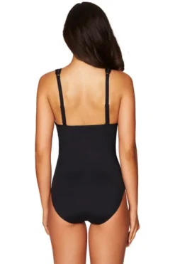 Black Slimming Swimsuit | Sea Level Australia -Bikini Seperates file 1111