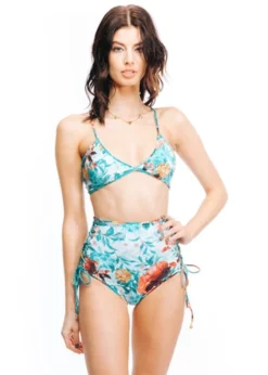 Turquoise High Waisted Bikini Set | Boamar -Bikini Seperates file 1186