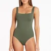 Square Neck One Piece Swimsuit Sustainable | Sea Level Australia