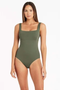 Square Neck One Piece Swimsuit Sustainable | Sea Level Australia -Bikini Seperates file 1190