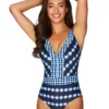 Navy Spliced One Piece Swimsuit | Sea Level Australia