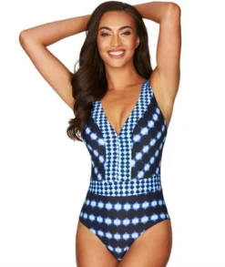 Navy Spliced One Piece Swimsuit | Sea Level Australia