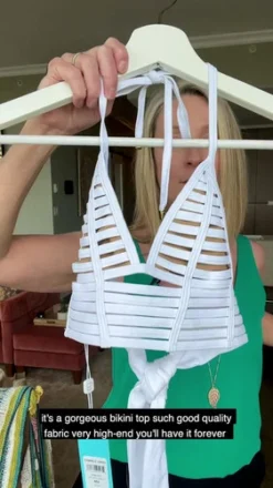 White Halter Bikini Top | Beach Bunny Swimwear -Bikini Seperates file 1254