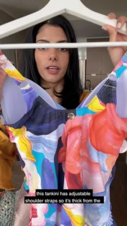 High Waist Tankini Set Abstract | Artesands -Bikini Seperates file 1298