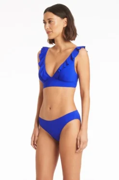 Frilly Bikini Top Cobalt Sustainable | Sea Level Australia