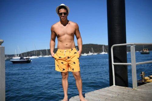 Gold Swim Trunks | Island Haze 1 Gold Swim Trunks | Island Haze