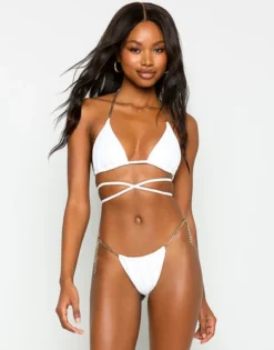 Wrap Bikini Top Gold Chain | Beach Bunny Swimwear