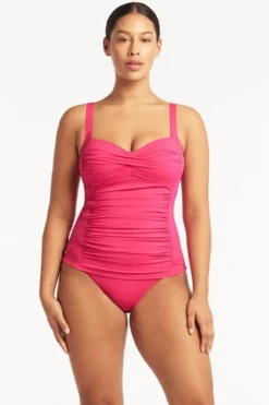 Hot Pink Tankini Top Sustainable | Sea Level Australia