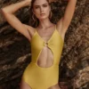 Cut Out Monokini Gold | PQ Swim