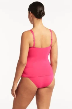 Hot Pink Tankini Top Sustainable | Sea Level Australia -Bikini Seperates file 25