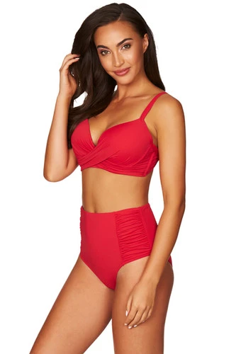 Tummy Control Bikini Bottoms Red Sustainable | Sea Level Australia 5 Tummy Control Bikini Bottoms Red Sustainable | Sea Level Australia - Image 5