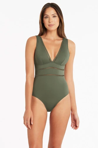 Olive Green Swimsuit Sustainable | Sea Level Australia 2 Olive Green Swimsuit Sustainable | Sea Level Australia - Image 2