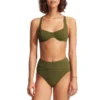 Green High Waist Bikini Bottoms Sustainable | Seafolly