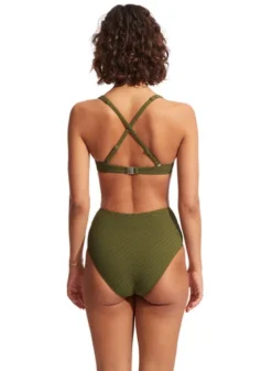 Green High Waist Bikini Bottoms Sustainable | Seafolly 18 Green High Waist Bikini Bottoms Sustainable | Seafolly -Bikini Seperates file 589
