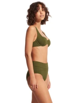 Green High Waist Bikini Bottoms Sustainable | Seafolly 22 Green High Waist Bikini Bottoms Sustainable | Seafolly -Bikini Seperates file 593
