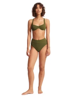 Green High Waist Bikini Bottoms Sustainable | Seafolly 23 Green High Waist Bikini Bottoms Sustainable | Seafolly -Bikini Seperates file 594
