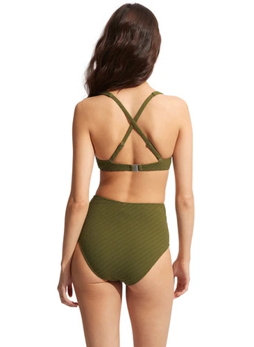Green High Waist Bikini Bottoms Sustainable | Seafolly 12 Green High Waist Bikini Bottoms Sustainable | Seafolly - Image 12