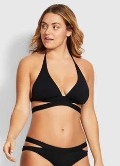 Strappy Bikini Top Black | Seafolly