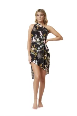 Black Floral Cover Up Convertible Sustainable | PQ Swim -Bikini Seperates file 63