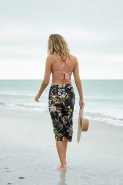 Black Floral Cover Up Convertible Sustainable | PQ Swim -Bikini Seperates file 68