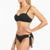 Black Side Tie Bikini Bottoms Sustainable | Sea Level Australia