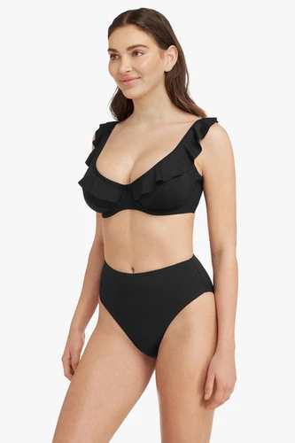 Black Underwire Swimsuit Set F Cup Sustainable | Sea Level Australia 1 Black Underwire Swimsuit Set F Cup Sustainable | Sea Level Australia