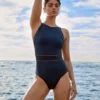 High Neck One Piece Swimsuit Sustainable | Sea Level Australia
