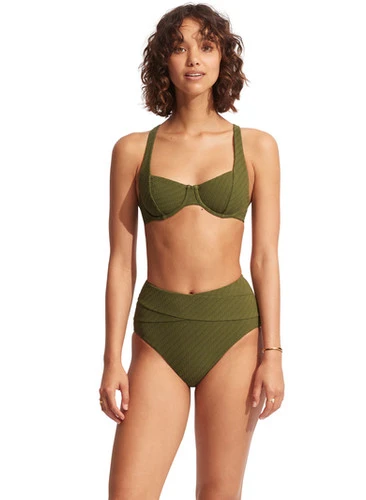 Green High Waist Bikini Set Sustainable | Seafolly 6 Green High Waist Bikini Set Sustainable | Seafolly - Image 6