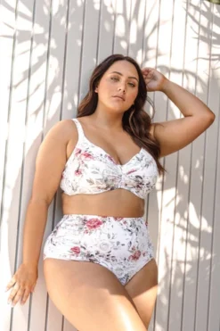 High Waisted Ruched Bikini Bottoms Floral | Artesands